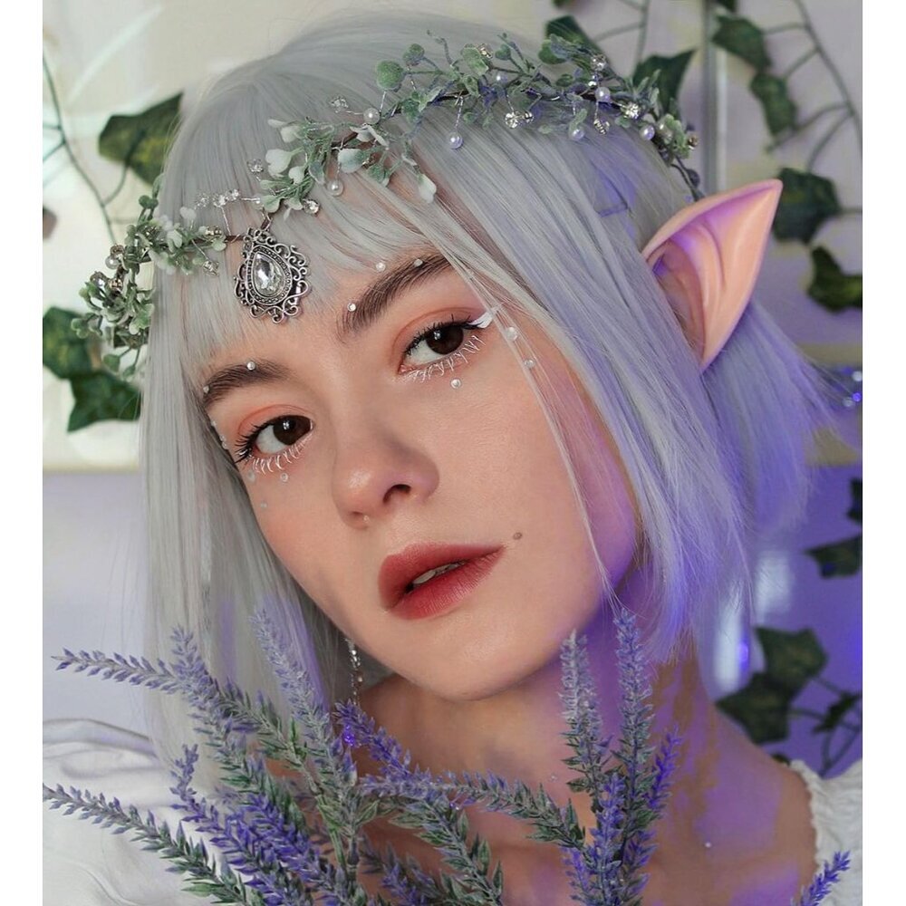 Fairy Flower Crown Women Elf Headpiece Forest Floral Headband Renaissance Hallow - Picture 3 of 8